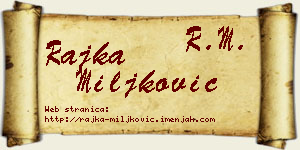 Rajka Miljković vizit kartica